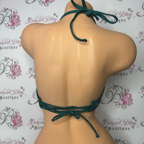 Shade & shore bikini top paisley print tassle bright dotted gold beads 34DD boho - Picture 13 of 13